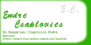 endre csaplovics business card